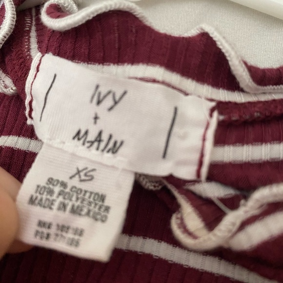 Tillys maroon and white striped tank - Picture 2 of 2